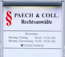 Öffnungszeiten Rechtsanwälte & Coll. Kanzlei Paech Wolfsburg-Fallersleben